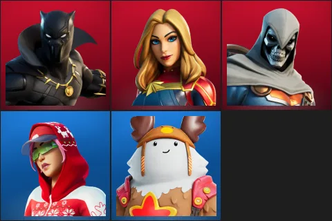 Black Panther, Captain Marvel, Taskmaster, Arctic Adeline, Sled Ready Guff