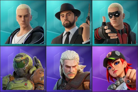 Slim Shady, Marshall Never More, Rap Boy, Doom Slayer, Geralt of Rivia, Dusty