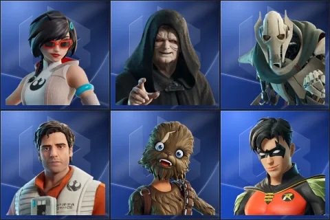 Apprentice Evie, Emperor Palpatine, General Grievous, Poe Dameron, Wookiee Team Leader, Robin