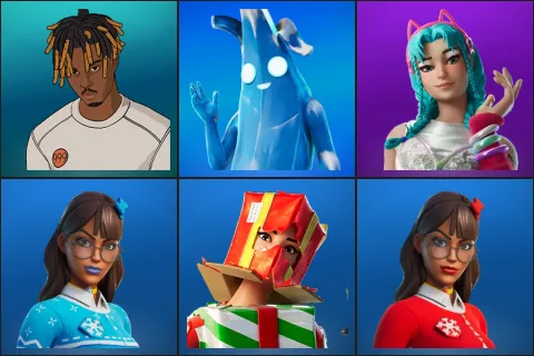 Slayer Juice WRLD, Polar Peely, Katalina, Blizzabelle, Holiday Boxy, Krisabelle