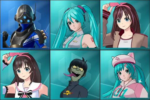 Trilogy, Hatsune Miku, Jersey KizunaAI, KizunaAI, Murdoc, Neko Hatsune Miku