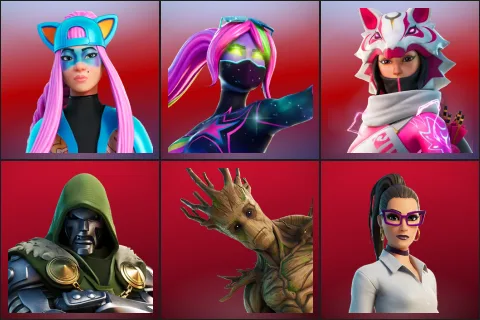 Alli, Galaxia, Vi, Doctor Doom, Groot, Jennifer Walters