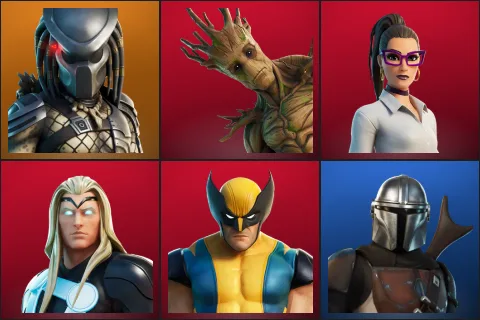 Predator, Groot, Jennifer Walters, Thor, Wolverine, Mandalorian