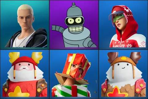 Slim Shady, Bender Bending Rodríguez, Arctic Adeline, Guff Gringle, Holiday Boxy, Sled Ready Guff