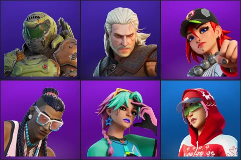 Doom Slayer, Geralt of Rivia, Dusty, Massai, Selene, Arctic Adeline