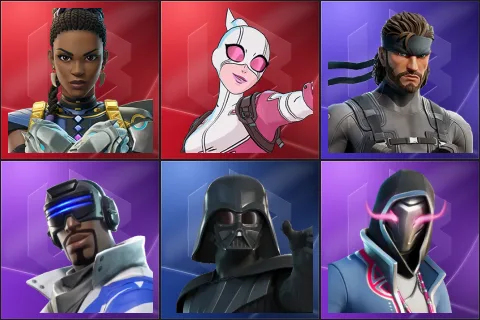 Shuri, Gwenpool, Solid Snake, Blue Striker, Darth Vader, Xander