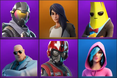 Rogue Agent, Gear Specialist Maya, Agent Peely, Brutus, Wingman, Iris
