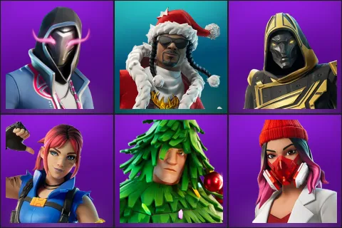 Xander, Santa Dogg, Blitz Knight, Explorer Emilie, Lt. Evergreen, Yulejacket