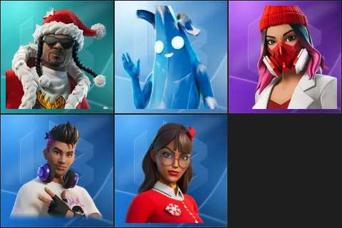 Santa Dogg, Polar Peely, Yulejacket, Chord Kahele, Krisabelle