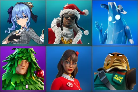 Hoshimachi Suisei, Santa Dogg, Polar Peely, Lt. Evergreen, Krisabelle, Major Mancake