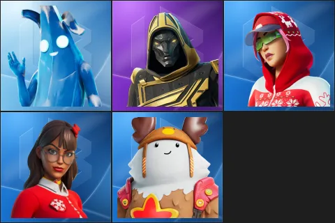 Polar Peely, Blitz Knight, Arctic Adeline, Krisabelle, Sled Ready Guff