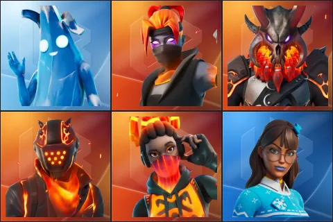 Polar Peely, Incinerator Kuno, Molten Ragnarok, Roast Lord, Tectonic Komplex, Blizzabelle
