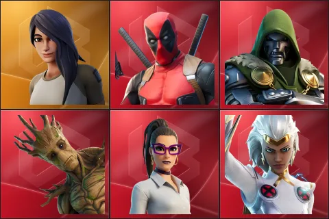 Gear Specialist Maya, Deadpool, Doctor Doom, Groot, Jennifer Walters, Storm
