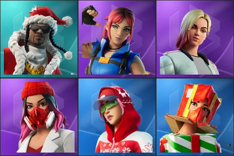 Santa Dogg, Explorer Emilie, Jackie, Yulejacket, Arctic Adeline, Holiday Boxy