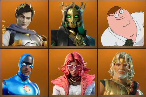Ascendant Midas, Hades, Peter Griffin, The Mighty Volt, Valeria, Zeus