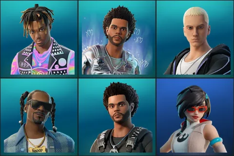 Juice WRLD, Platinum The Weeknd, Slim Shady, Snoop Dogg, The Weeknd Combat, Apprentice Evie