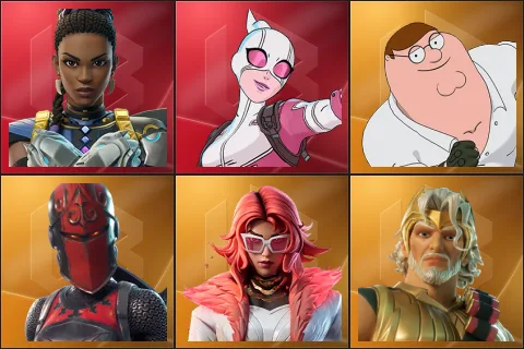 Shuri, Gwenpool, Peter Griffin, Red Knight, Valeria, Zeus