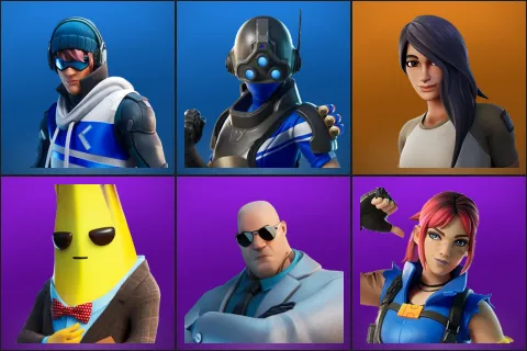 Point Patroller, Trilogy, Gear Specialist Maya, Agent Peely, Brutus, Explorer Emilie