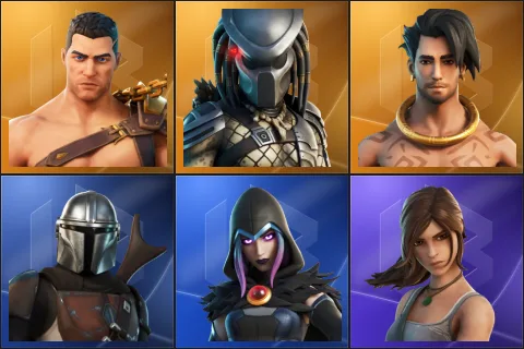 Menace, Predator, Raz, Mandalorian, Rebirth Raven, Lara Croft