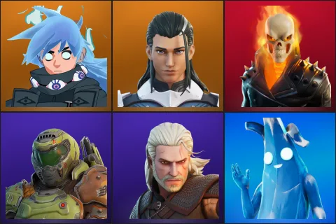 Nezumi, The Ageless, Ghost Rider, Doom Slayer, Geralt of Rivia, Polar Peely