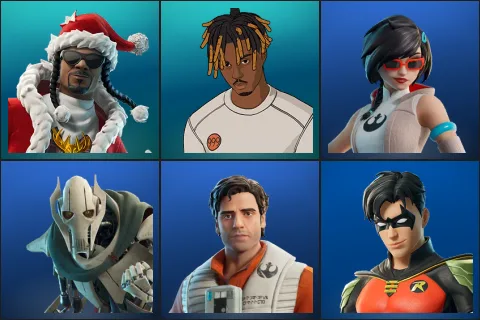 Santa Dogg, Slayer Juice WRLD, Apprentice Evie, General Grievous, Poe Dameron, Robin