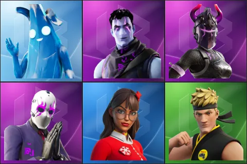 Polar Peely, Dark Jonesy, Dark Red Knight, Dark Wild Card, Krisabelle, Karateka Jones