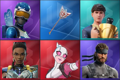 Mogul Master, The Axe of Champions 2.0, Bugha, Shuri, Gwenpool, Solid Snake