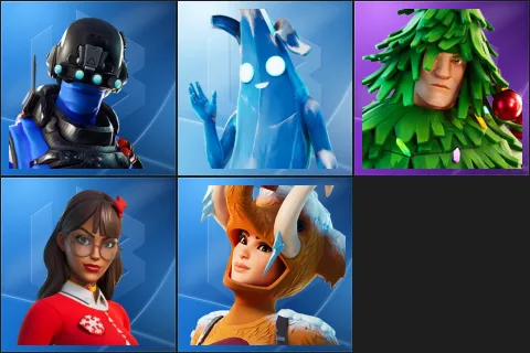 Carbon Commando, Polar Peely, Lt. Evergreen, Krisabelle, Wooly Warrior