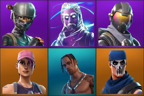 Elite Agent, Galaxy, Rogue Agent, Rose Team Leader, Travis Scott, Warpaint