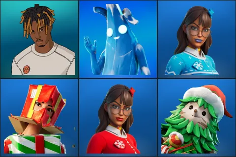 Slayer Juice WRLD, Polar Peely, Blizzabelle, Holiday Boxy, Krisabelle, Winterfest Bushranger