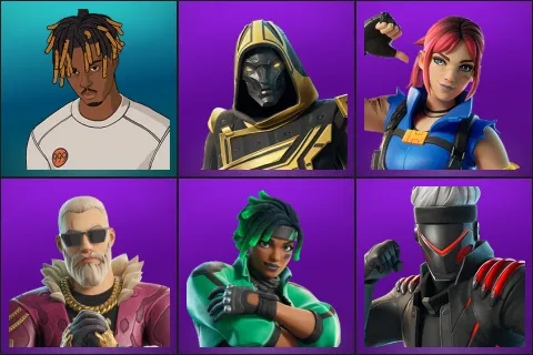 Slayer Juice WRLD, Blitz Knight, Explorer Emilie, Kingsley, Sage, Shinji
