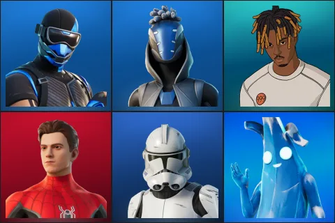 Fixer, Sultura, Slayer Juice WRLD, Spider-Man (No Way Home), Clone Trooper, Polar Peely