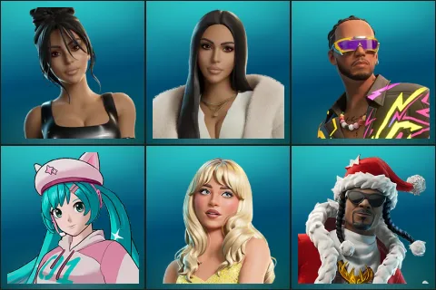 Iconic Kim Kardashian, Kim Kardashian, Lewis Hamilton, Neko Hatsune Miku, Sabrina Carpenter, Santa Dogg