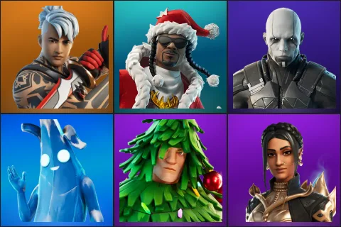 Ronin, Santa Dogg, Samael, Polar Peely, Lt. Evergreen, Shanta