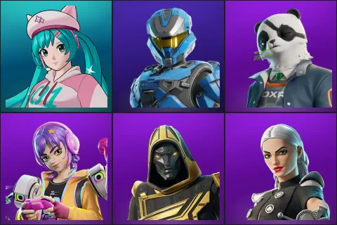 Neko Hatsune Miku, UNSC Spartan, Agent Patch, Battle Gamer Mae, Blitz Knight, Cassidy Quinn