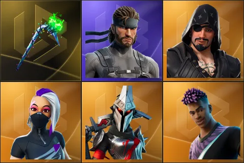 Merry Mint Axe, Solid Snake, Blackheart, Catalyst, Eternal Knight, Fade