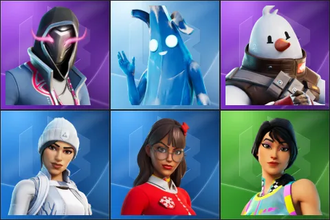 Xander, Polar Peely, Snowmando, Frost Squad, Krisabelle, Rainbow Racer
