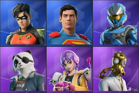 Robin, Superman, UNSC Spartan, Agent Patch, Battle Gamer Mae, Chaos Double Agent