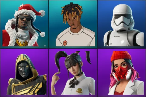 Santa Dogg, Slayer Juice WRLD, First Order Stormtrooper, Blitz Knight, Yuki Yubari, Yulejacket