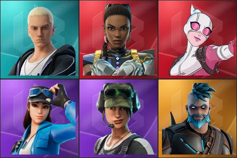 Slim Shady, Shuri, Gwenpool, Cloud Striker, Trailblazer, Omegarok