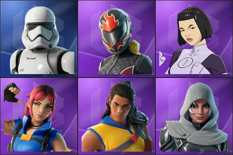 First Order Stormtrooper, Burnoff, Dupli-Kate, Explorer Emilie, Trailblazer Tai, Vanguard Zadie