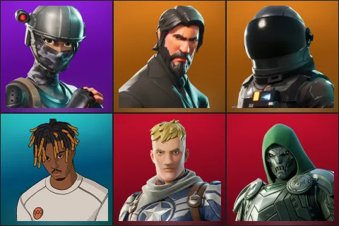 Elite Agent, The Reaper, Dark Voyager, Slayer Juice WRLD, Captain Jones, Doom