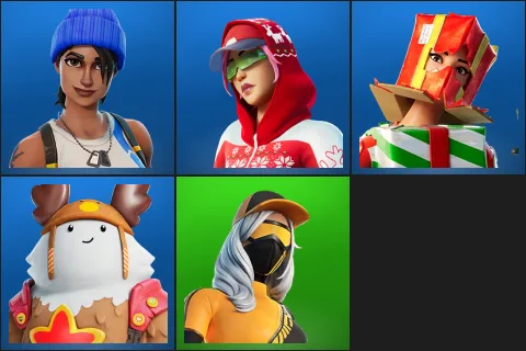 Blue Team Leader, Arctic Adeline, Holiday Boxy, Sled Ready Guff, Runway Racer