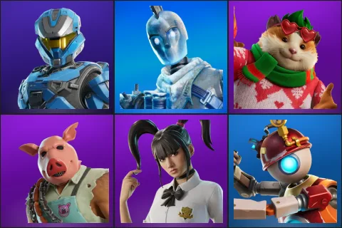 UNSC Spartan, Glacial Dummy, Cheeks, Pig the Butcher, Yuki Yubari, Mecha-Pop