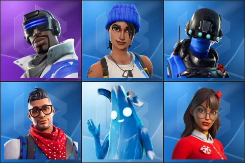 Blue Striker, Blue Team Leader, Carbon Commando, Prodigy, Polar Peely, Krisabelle