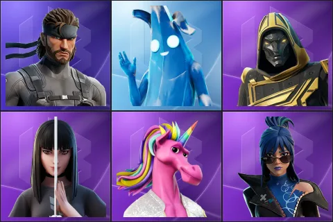 Solid Snake, Polar Peely, Blitz Knight, Charlotte, Fabio Sparklemane, Hope