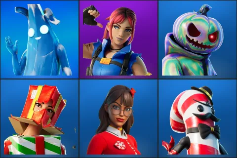 Polar Peely, Explorer Emilie, Chrome Punk, Holiday Boxy, Krisabelle, Mr. Dappermint