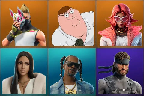 Drift, Peter Griffin, Valeria, Kim Kardashian, Snoop Dogg, Solid Snake