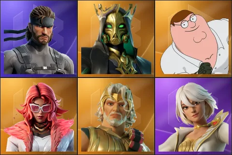 Solid Snake, Hades, Peter Griffin, Valeria, Zeus, Aphrodite