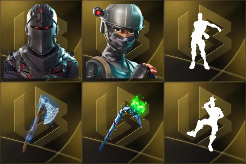 Black Knight, Elite Agent, Floss, Leviathan Axe, Merry Mint Axe, Take The L